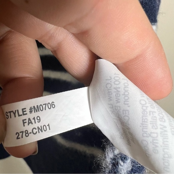 Madewell Womens Cozy Walker Navy White Stripe Wool Alpaca Blend Cardigan Sweater - Picture 9 of 9